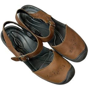 Keen Women's Mary Jane Shoes Sandals Brown Leather Size 10.5